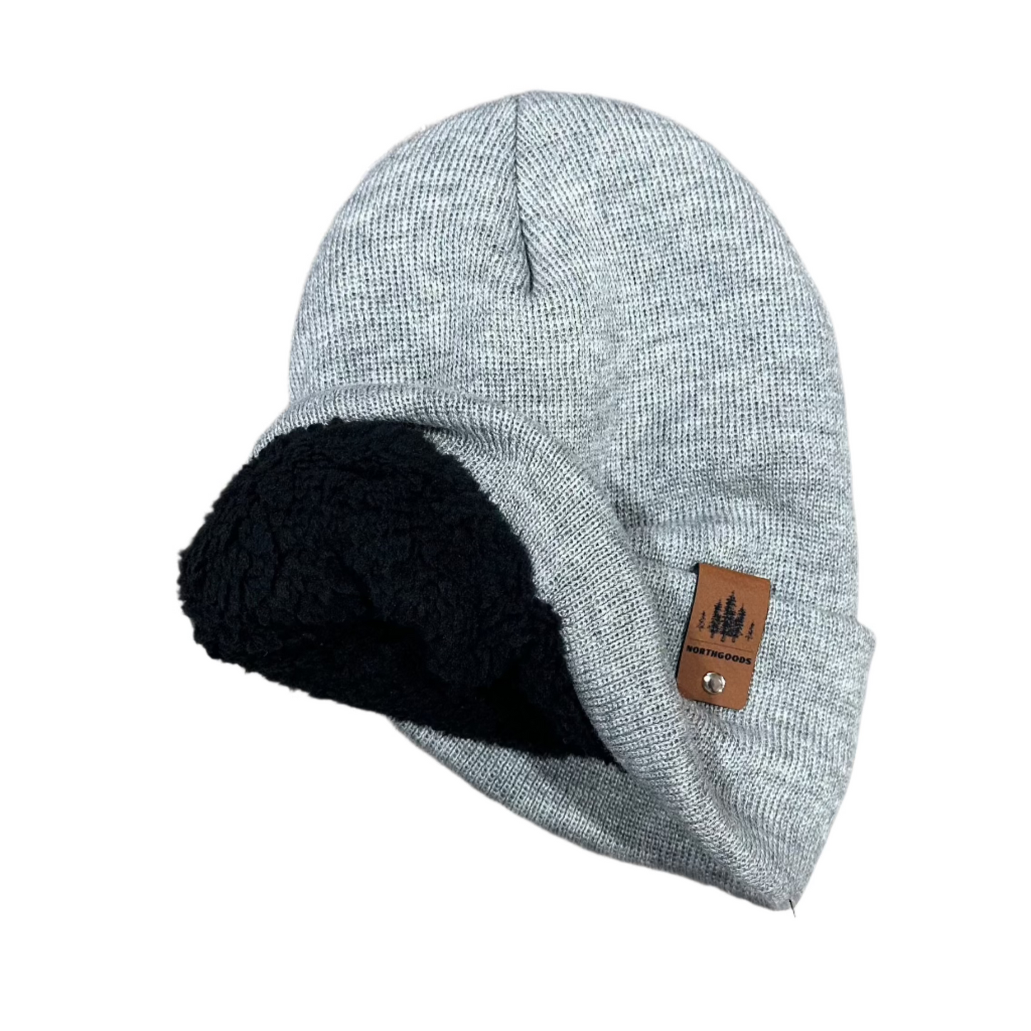 Sherpa Lined Classic Cuff Beanie • Heather Grey