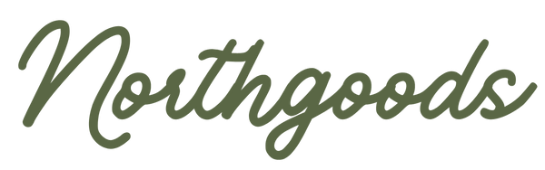 Northwoods Script Logo in the color moss. 